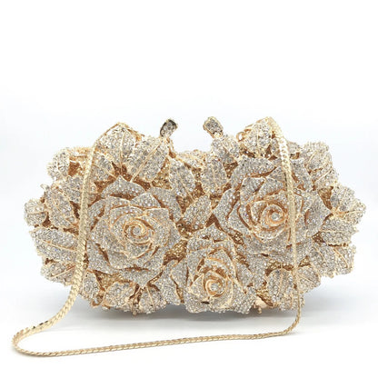 Golden Crystal Clutch Bag