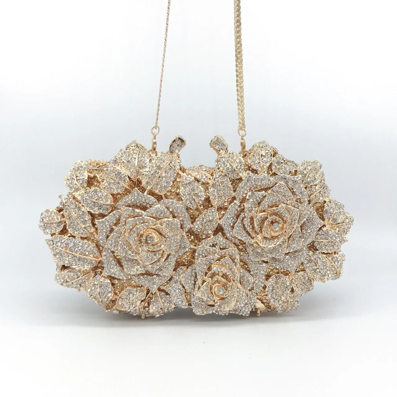 Golden Crystal Clutch Bag